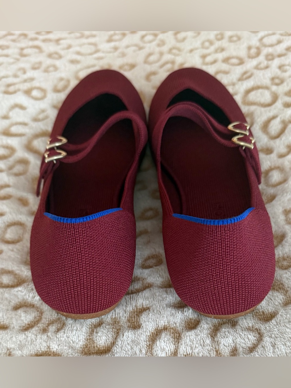 Rothy's The Double Buckle Burgundy 
Mary Jane Double Strap Flats Size: 10 - Picture 4 of 11